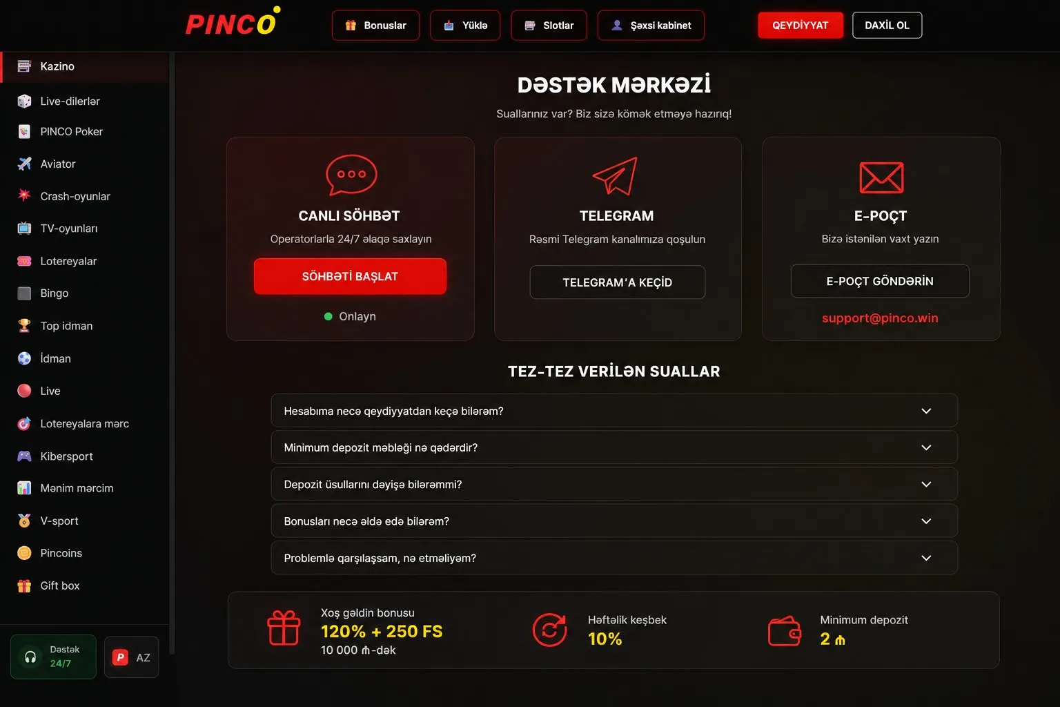 Pinco login məlumatlarını təhlükəsiz saxlamaq — Pinco giriş