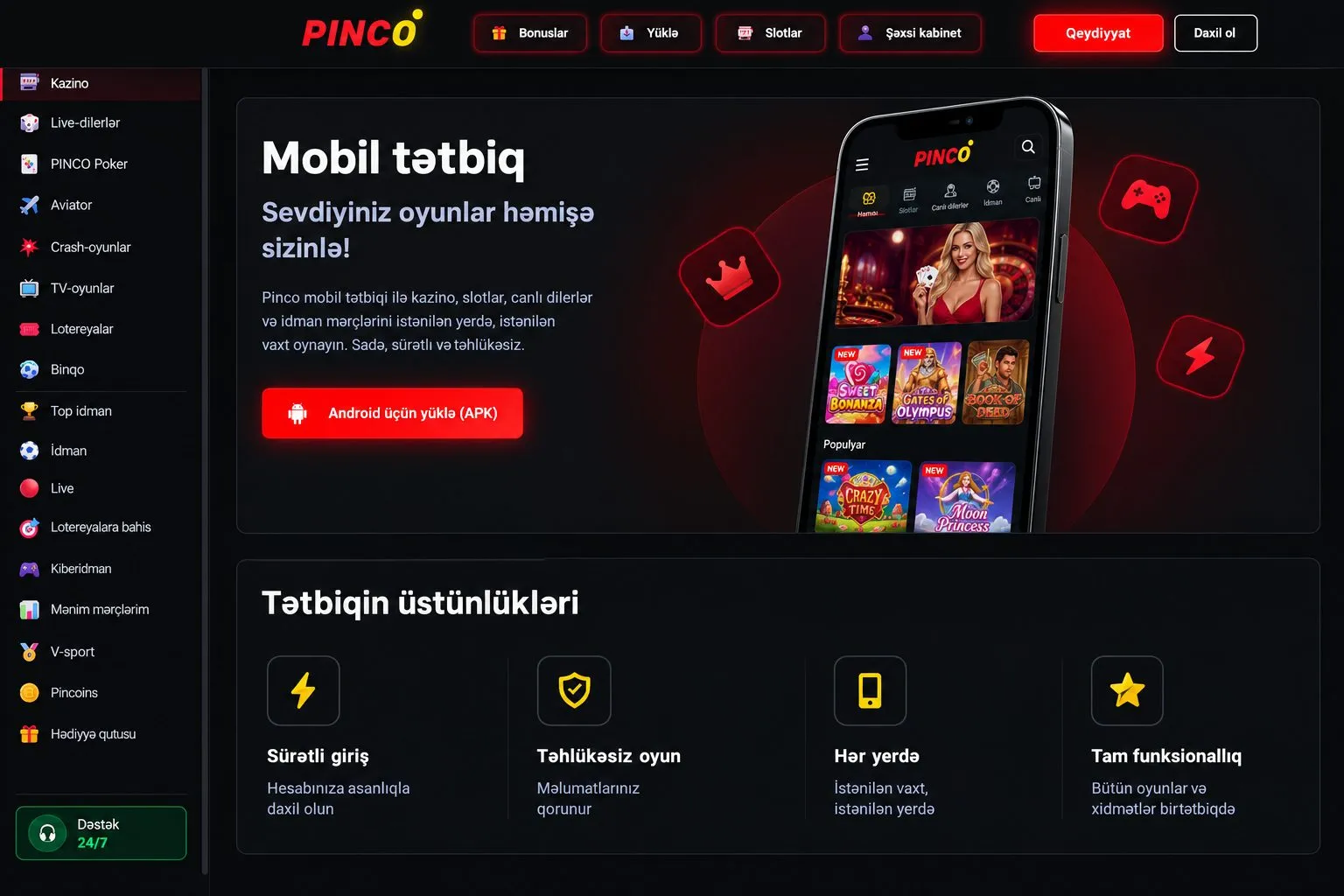 Pinco Android yükləmə və quraşdırma təlimatı — Pinco yukle